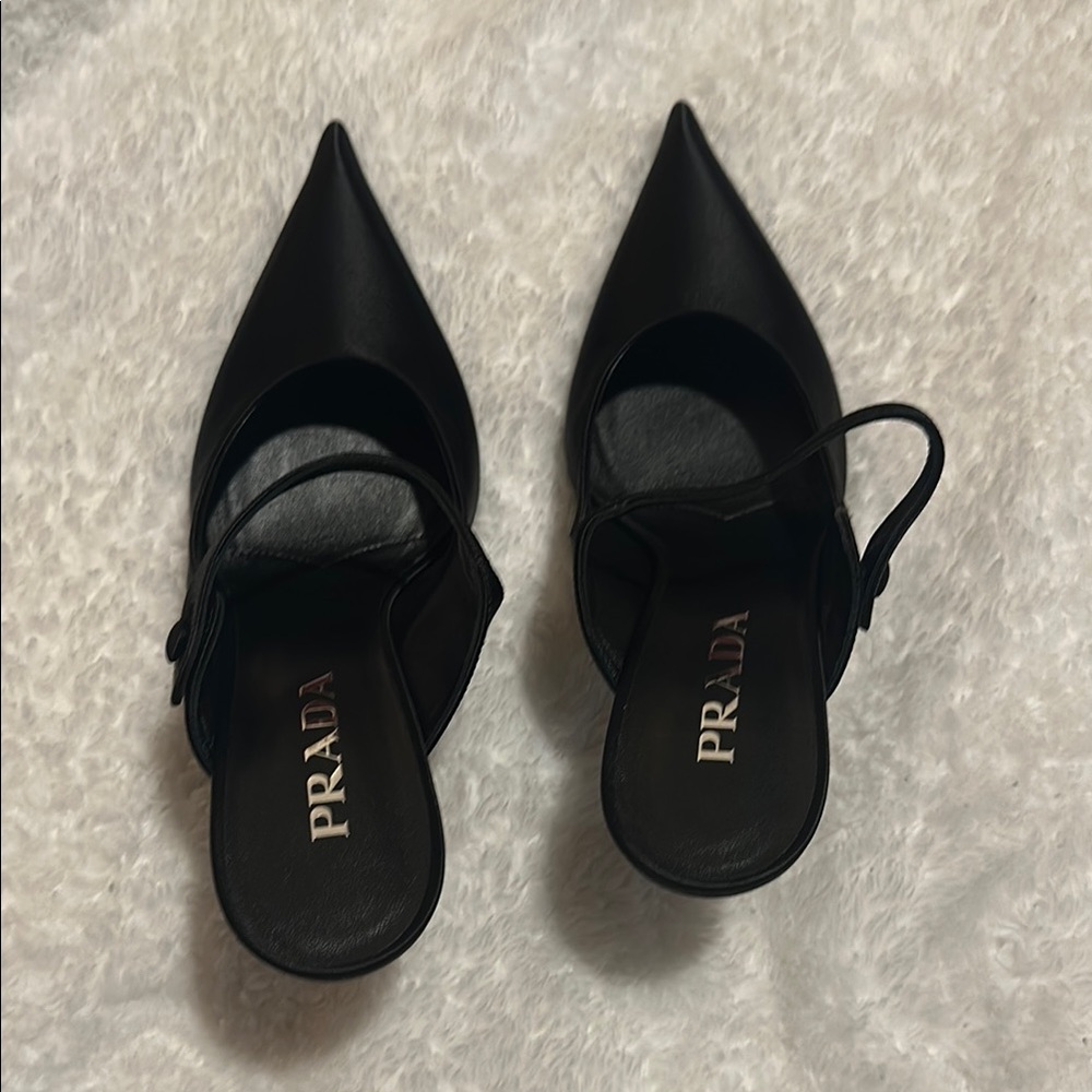 Prada Black Pointed-Toe Heels